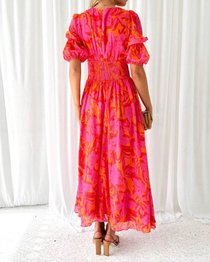 DERANA™ - RED PINK MAXI DRESS