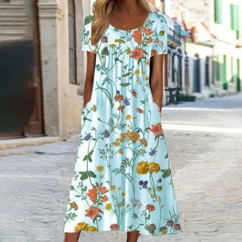 ALTHEA™ - PRINTED BOHEMIAN MAXI DRESS