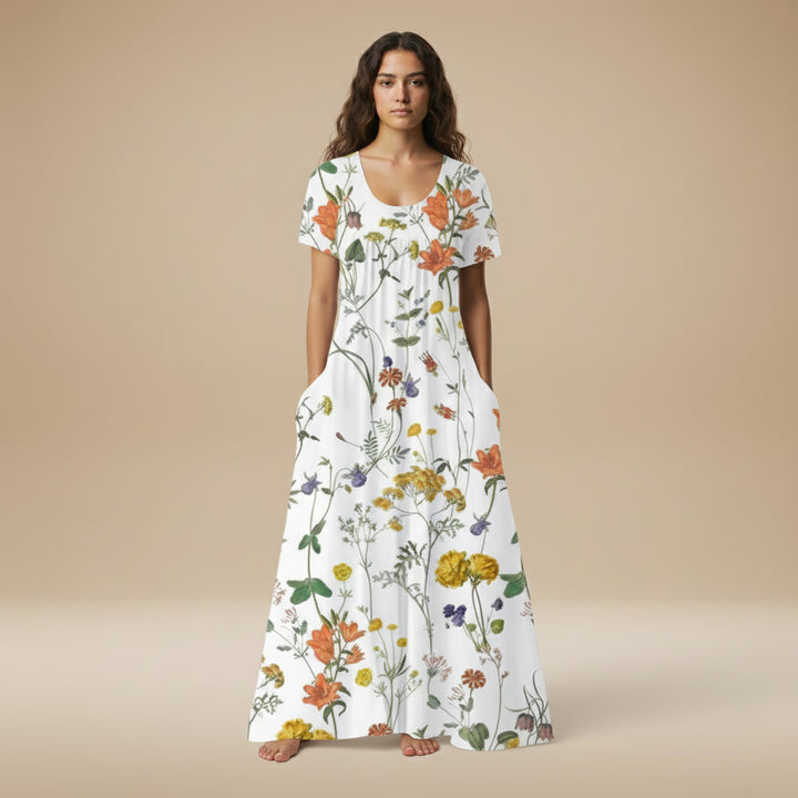 ALTHEA™ - PRINTED BOHEMIAN MAXI DRESS
