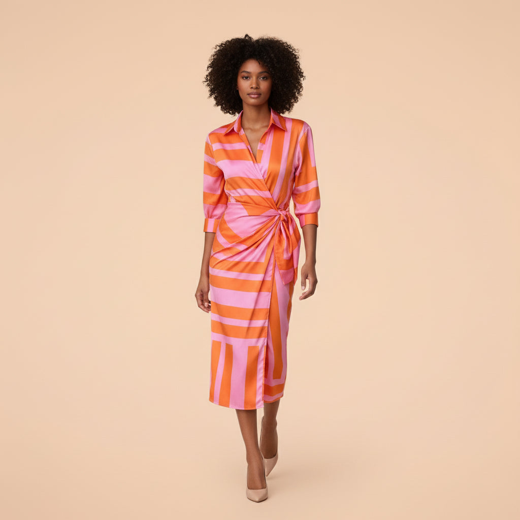 AMALIA™ - PRINTED WRAP DRESS
