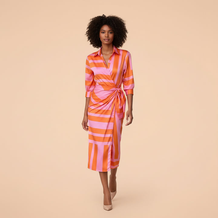 AMALIA™ - PRINTED WRAP DRESS