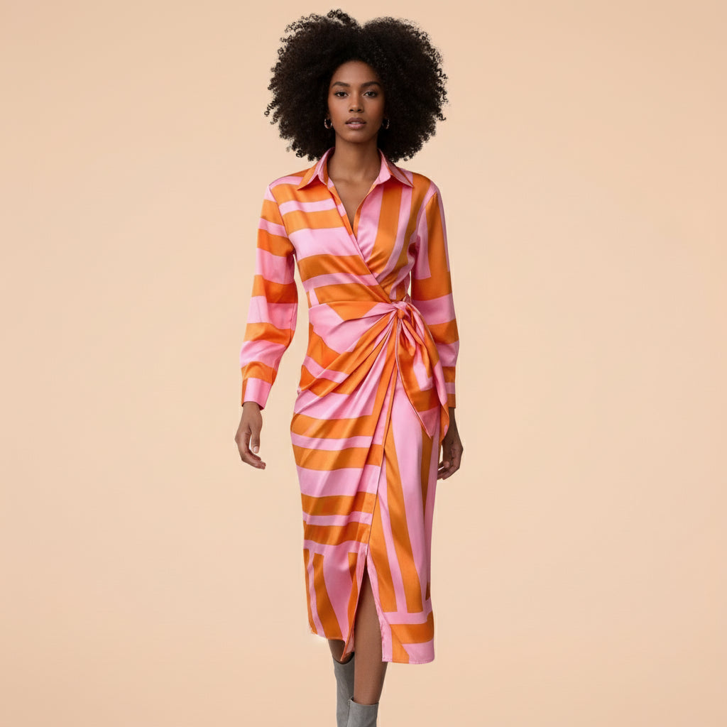 AMALIA™ - PRINTED WRAP DRESS