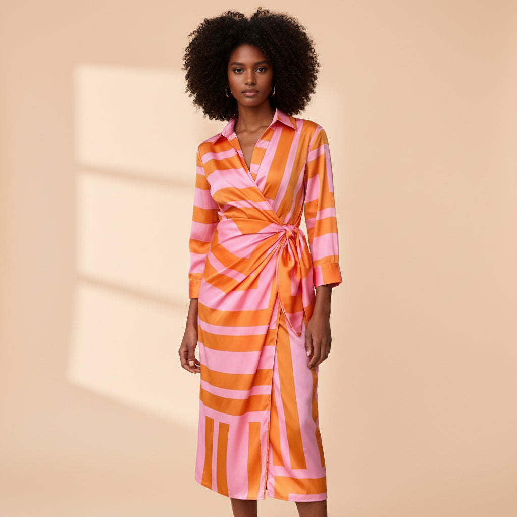 AMALIA™ - PRINTED WRAP DRESS
